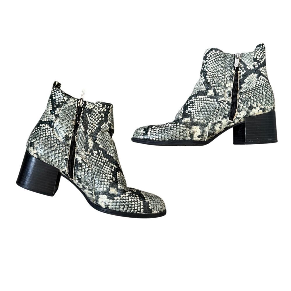 Circus by Sam Edelman Snakeskin Heeled Zip Ankle Boots
